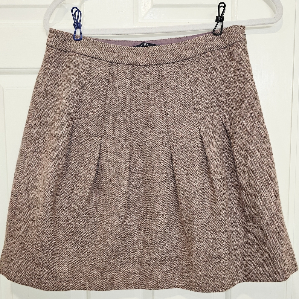 GAP Y2K 100% Wool Pleated Mini Skirt — Size 1 (HOL08)